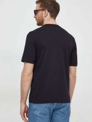 Bavlněné tričko s potiskem Sisley černé