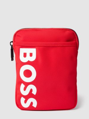 Czerwona torba na ramię z nadrukiem Boss