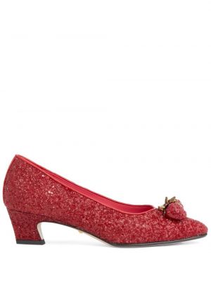 Полуотворени обувки Gucci червено