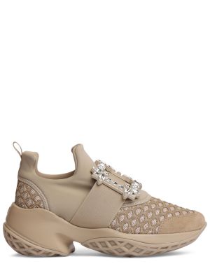 Mesh bomull joggesko Roger Vivier beige