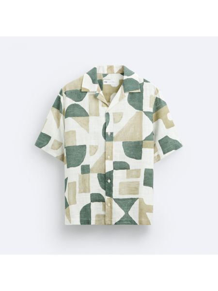 Рубашка с принтом с абстрактным узором Zara хаки