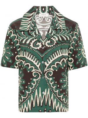 Βαμβακερό πουκάμισο με σχέδιο Sea πράσινο