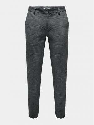 Slim fit chinos Only & Sons šedé