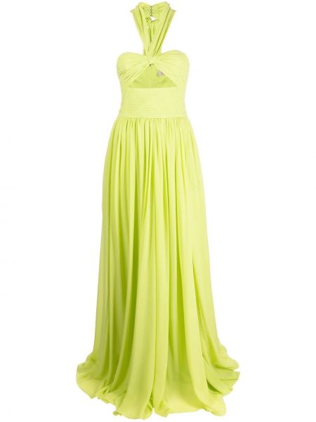 Плисирана вечерна рокля Elie Saab зелено