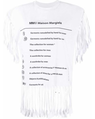 Camiseta con flecos Mm6 Maison Margiela blanco