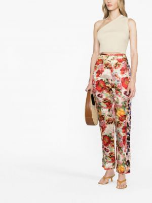 Pantalon à fleurs Zimmermann rose