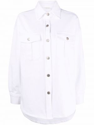 Přiléhavá džínová košile s knoflíky P.a.r.o.s.h. bílá