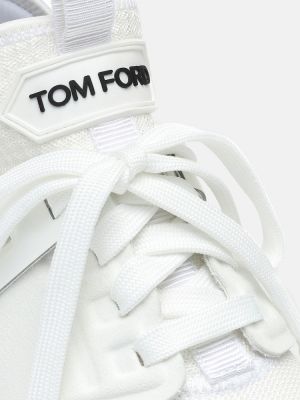 Sneakerși din piele Tom Ford alb