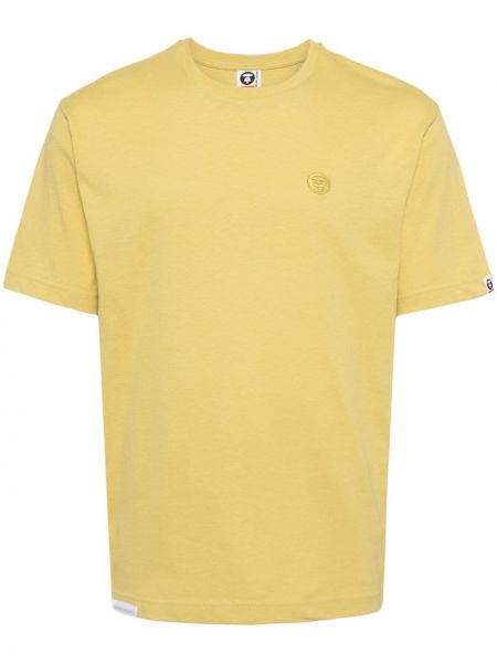 Haftowana koszulka bawełniana Aape By A Bathing Ape żółta