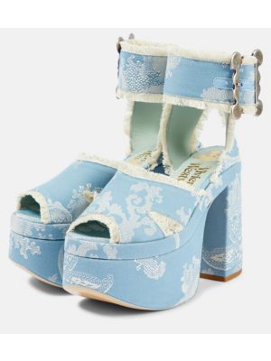 Sandali s platformo iz žakarda Vivienne Westwood modra