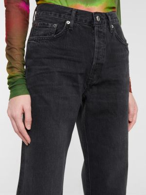 Straight leg jeans di lana Agolde nero
