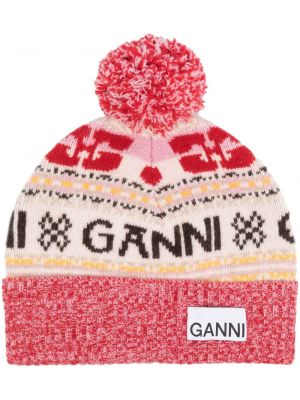 Bonnet en tricot Ganni rose