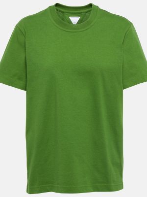 Памучна тениска Bottega Veneta зелено