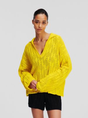 Пуловер Karl Lagerfeld жълто