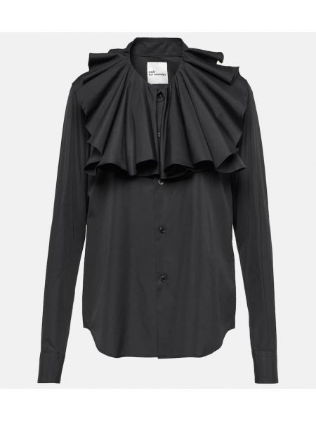 Βαμβακερό πουκάμισο με βολάν Noir Kei Ninomiya μαύρο