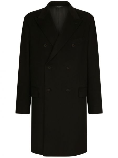 Černý vlněný kabát Dolce & Gabbana