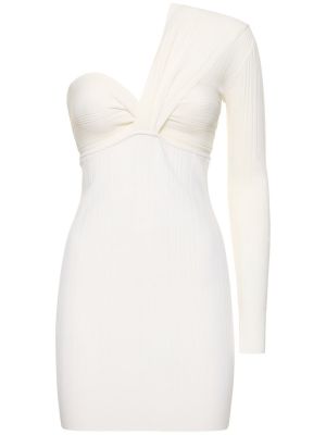 Мини рокля от джърси бяло Hervé Léger