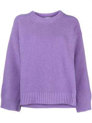 Плетен вълнен пуловер P.a.r.o.s.h. виолетово