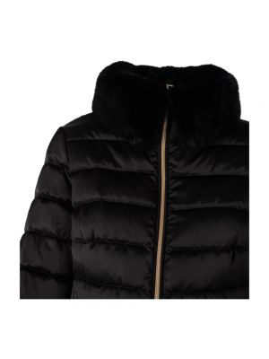 Pikowana kurtka puchowa z futerkiem Geox czarna