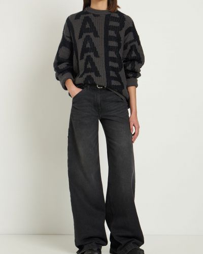 Пуловер с протрити краища Marc Jacobs черно