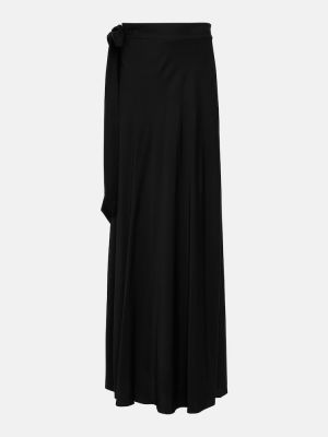 Falda larga de raso Diane Von Furstenberg negro