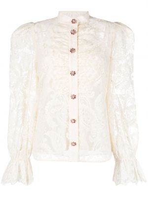 Čipkovaná košeľa s paisley vzorom Zimmermann biela