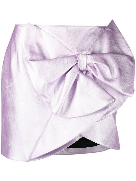 Кожаная юбка с бантом Gina, фиолетовая