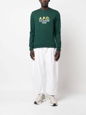 Sweatshirt aus baumwoll mit print A.p.c. grün