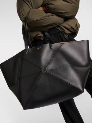 Δερμάτινη τσάντα shopper Loewe μαύρο