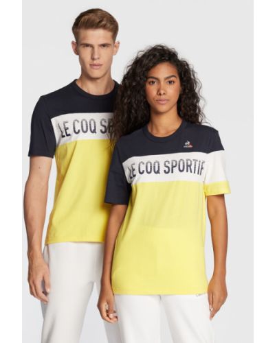 T-shirt in maglia Le Coq Sportif giallo