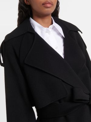 Vlnený kabát Sportmax čierna