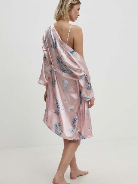 Szatén pizsama Answear Lab rózsaszín