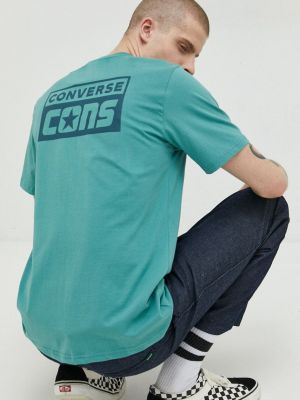 Памучна тениска с дълъг ръкав с принт Converse