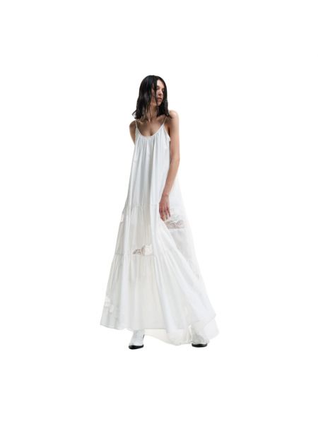 Vestido largo de algodón de muselina Aniye By blanco