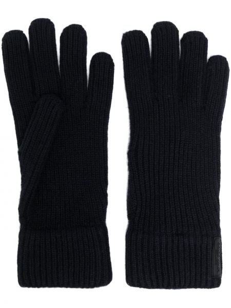 Pletene rukavice od kašmira Giorgio Armani plava