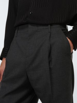 Pantaloni cu picior drept cu talie înaltă de lână Versace negru