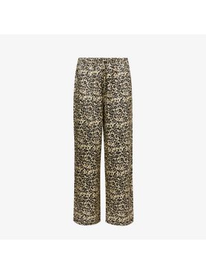 Шелковые пижамные трусы для сна с карманами для сна Maison Essentiele, leopard