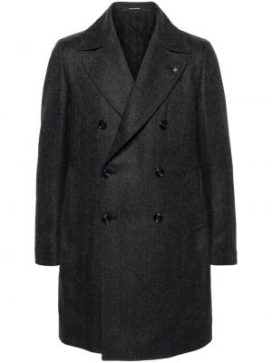 Palton cu model herringbone Tagliatore negru