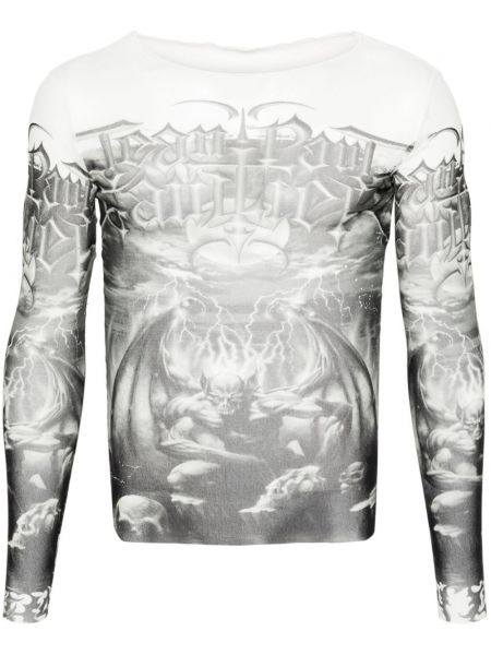 Μπλούζα με σχέδιο από διχτυωτό Jean Paul Gaultier