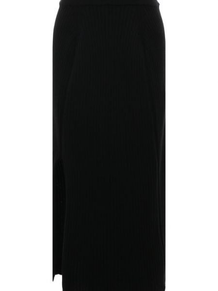 Хлопковая шерстяная юбка A.p.c. черная
