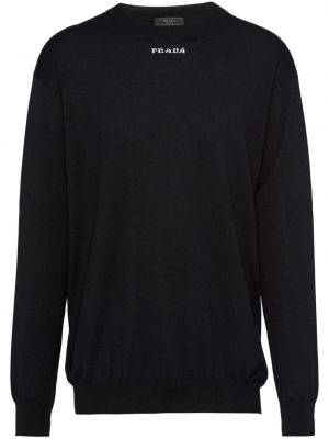 Кашмирен пуловер Prada черно