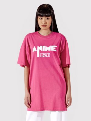 Marškinėliai oversize Togoshi rožinė
