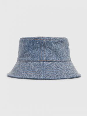 Памучна шапка с козирки Moschino Jeans синьо