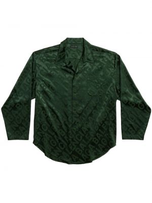 Saténová košeľa Balenciaga zelená