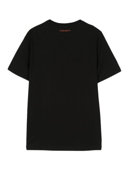 Kokvilnas t-krekls Hackett melns