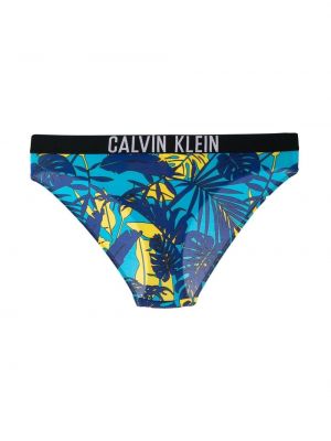 Bikini con estampado con estampado tropical Calvin Klein azul