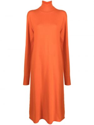 Robe mi-longue en cachemire Jil Sander orange