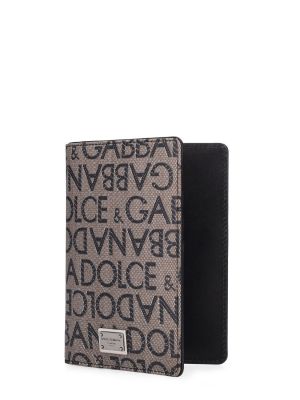 Žakárová peněženka Dolce & Gabbana hnědá