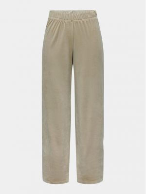 Pantalon droit en tricot Only beige
