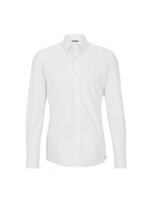 Dzianinowa koszula slim fit Hugo Boss biała